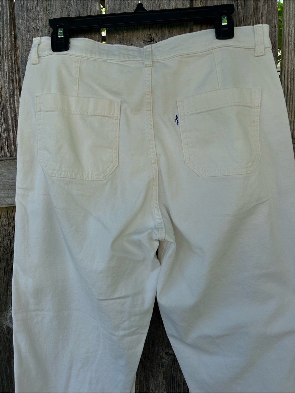 Levi's Cropped Utility Pants Women’s 30 Cream Cotton Ankle Baggy - Picture 5 of 11